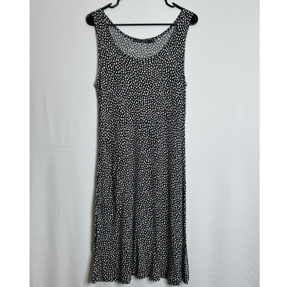 Gudrun Sjoden Dress Tank Midi Black White Dot Print Sleeveless Modal size Medium
